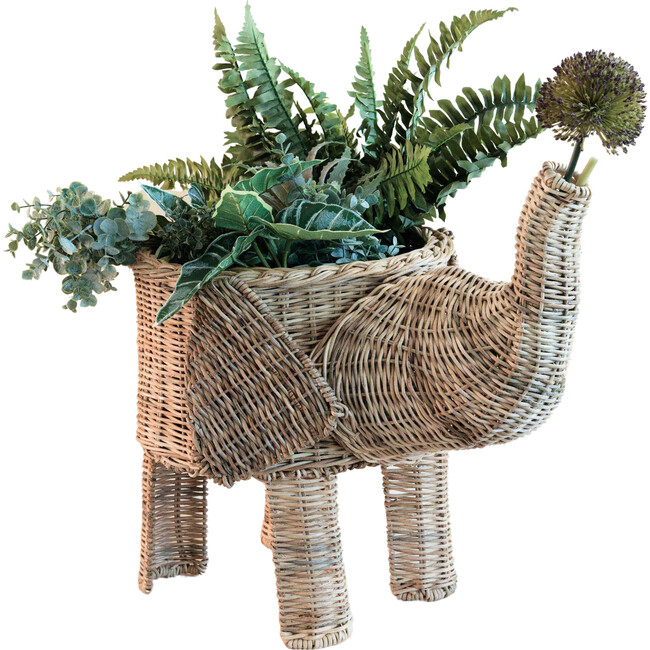 Rattan Elephant Basket, Natural - Planters - 1