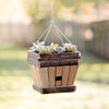 Trapezoid Planter-Birdhouse, Brown - Hanging Planters - 2