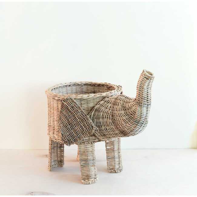 Rattan Elephant Basket, Natural - Planters - 2