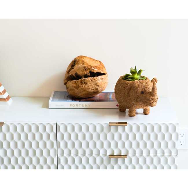 Rhinoceros Animal Planter, Brown - Planters - 2