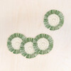 Set of 4 Raffia Round Crochet Coasters with Fringe, Sage - Tabletop - 3