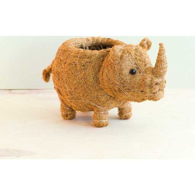 Rhinoceros Animal Planter, Brown - Planters - 4