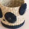 Panda Basket Planter, Natural & Black - Planters - 3