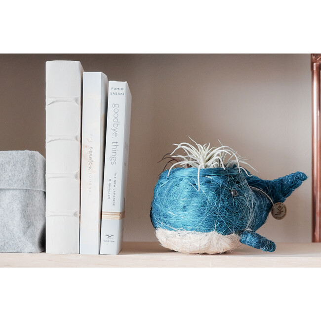 Mama Whale Animal Planter, Blue - Planters - 3