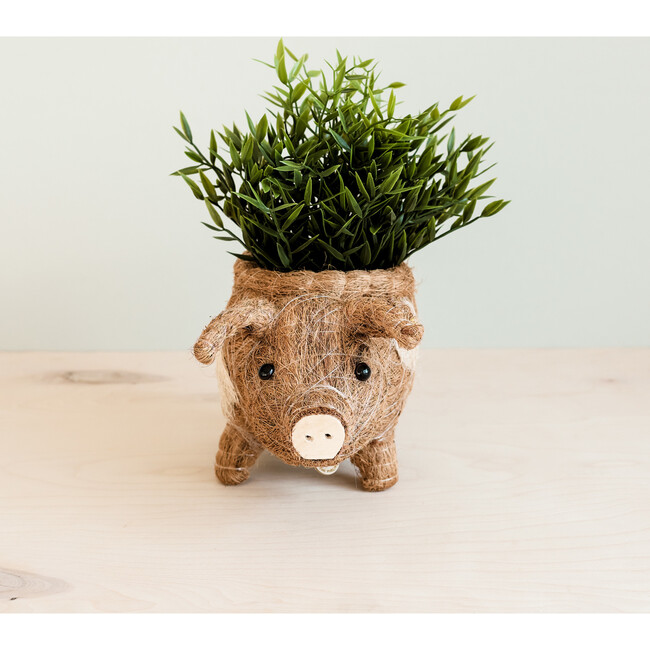 Mama Pig Animal Planter, Brown - Planters - 3