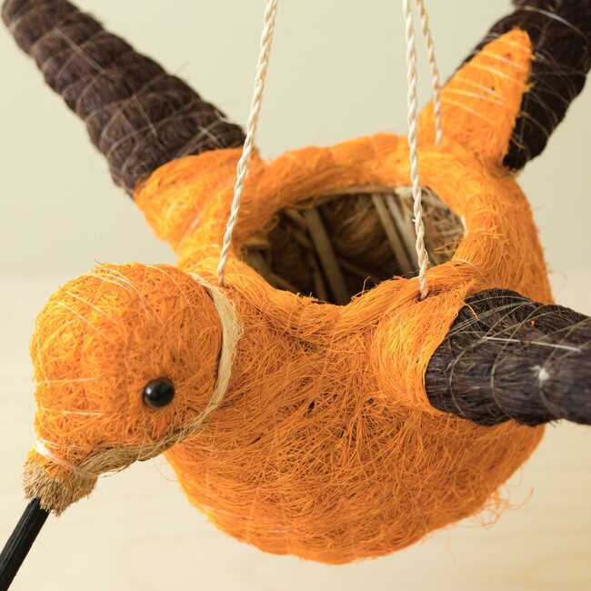 Hummingbird Animal Planter, Orange - Hanging Planters - 2