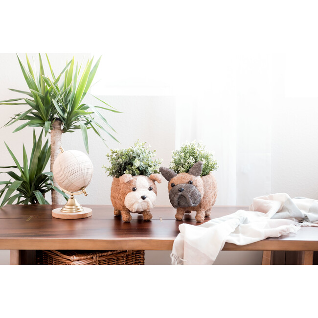 French Bulldog Animal Planter, Brown & Black - Planters - 2