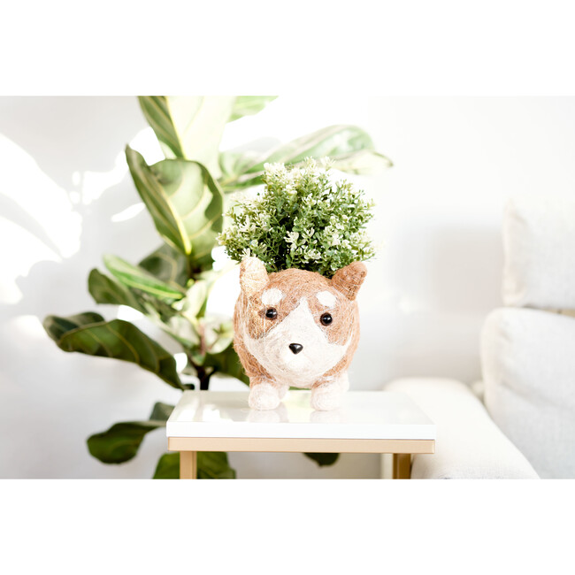 Corgi Animal Planter, Brown - Planters - 2