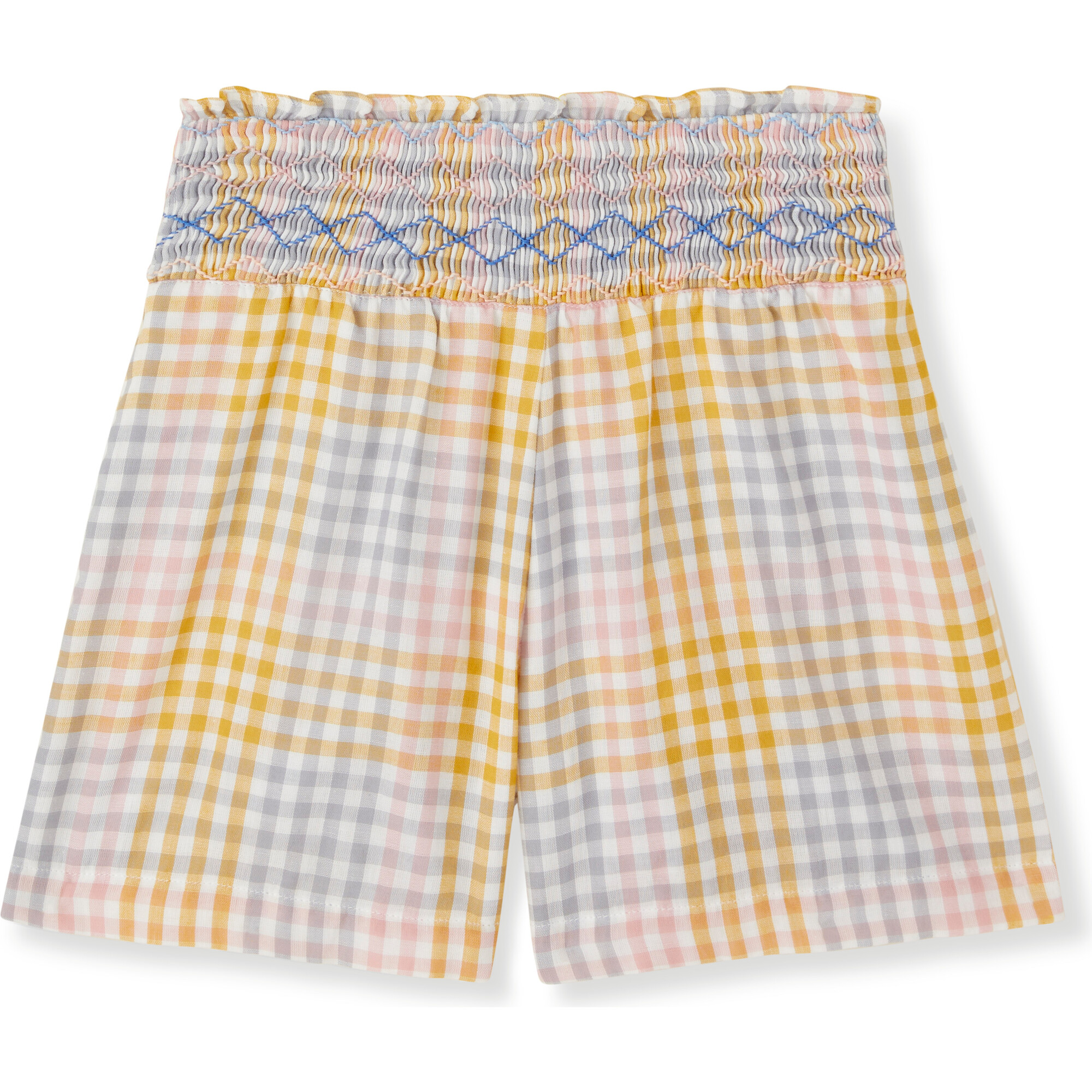 Majorca Checked Smocked Waist Skort, Multicolor - Skirts - 1