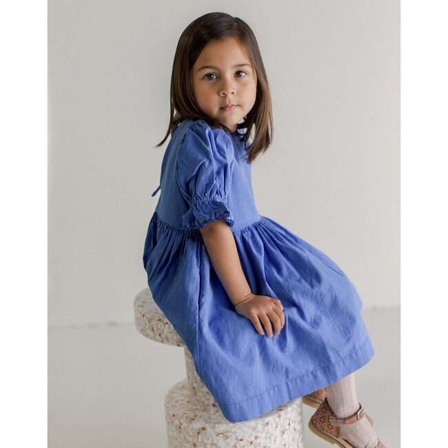 Noble Organic Franny Puff Sleeve Dress, French Blue - Dresses - 4