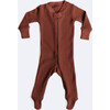 Noble Organic Waffle Footie Sleeper, Molasses - Bodysuits - 1 - thumbnail