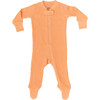 Noble Organic Waffle Footie Sleeper, Creamsicle - Bodysuits - 1 - thumbnail