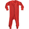 Noble Organic Waffle Footie Sleeper, Paprika - Bodysuits - 1 - thumbnail