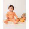 Noble Organic Waffle Footie Sleeper, Creamsicle - Bodysuits - 2