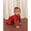 Noble Organic Waffle Footie Sleeper, Paprika - Bodysuits - 2