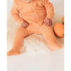 Noble Organic Waffle Footie Sleeper, Creamsicle - Bodysuits - 3