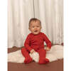 Noble Organic Waffle Footie Sleeper, Paprika - Bodysuits - 5