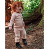 Noble Organic Waffle One-Piece Sleeper, Powder Pink And Dusty Rose - Bodysuits - 4