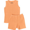 Noble Organic Waffle Tank Set, Creamsicle - Mixed Apparel Set - 1 - thumbnail