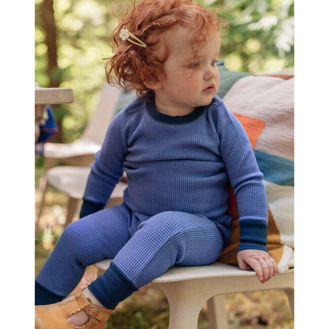 Noble Organic Waffle Set, French Blue And Indigo - Mixed Apparel Set - 3
