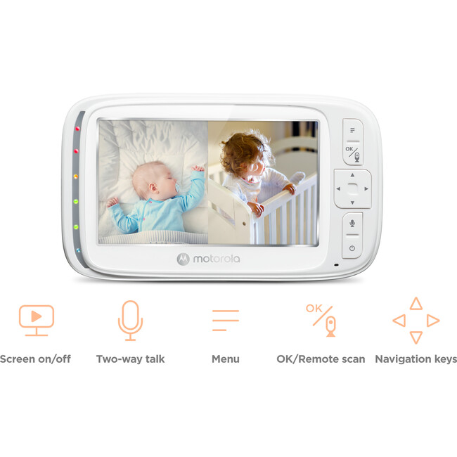 VM75 5" Video Baby Monitor - 2 Cameras - Baby Monitors - 3
