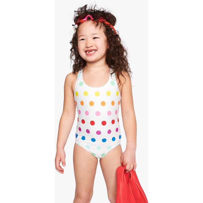 Swimsuit In Rainbow Dot, Ivory Rainbow Dot - One Pieces - 2