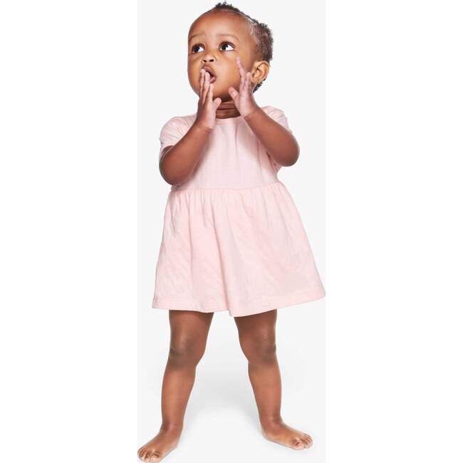Pointelle Babysuit Dress, Flamingo - Dresses - 2