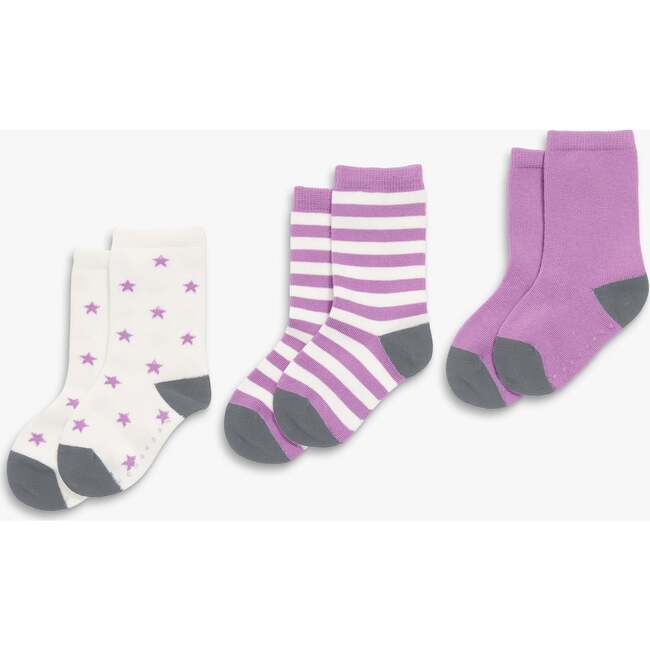 Crew Sock 3-Pack, Lavender Mix - Socks - 4