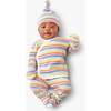 Baby Three-Piece Gift Set In Mini Rainbow Stripe, Ivory/Rainbow Mini Stripe - Mixed Apparel Set - 2