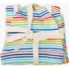 Baby Three-Piece Gift Set In Mini Rainbow Stripe, Ivory/Rainbow Mini Stripe - Mixed Apparel Set - 3 - thumbnail