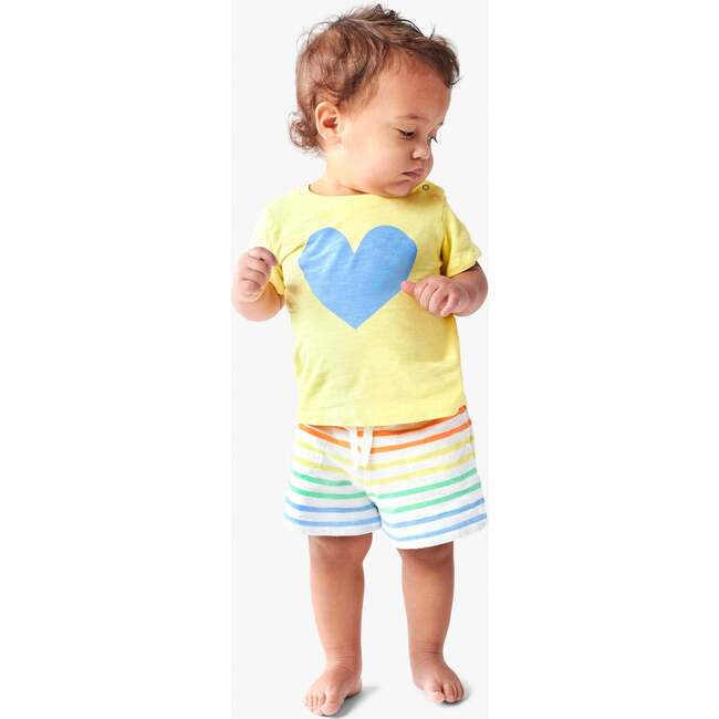 Baby Play Short In Rainbow Stripe, White/Double Rainbow Stripe - Shorts - 2