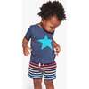Baby Play Short In Rainbow Stripe, Navy/Double Rainbow Stripe - Shorts - 2