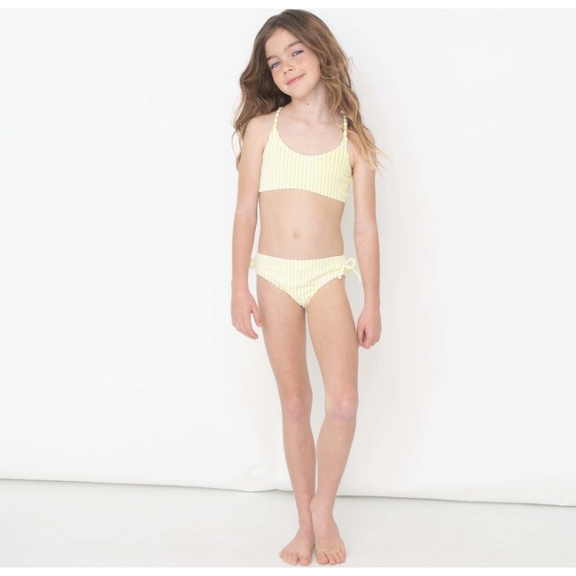 Terry Tie-Back Two-Piece Bikini, Lemon Stripe - Two Pieces - 2