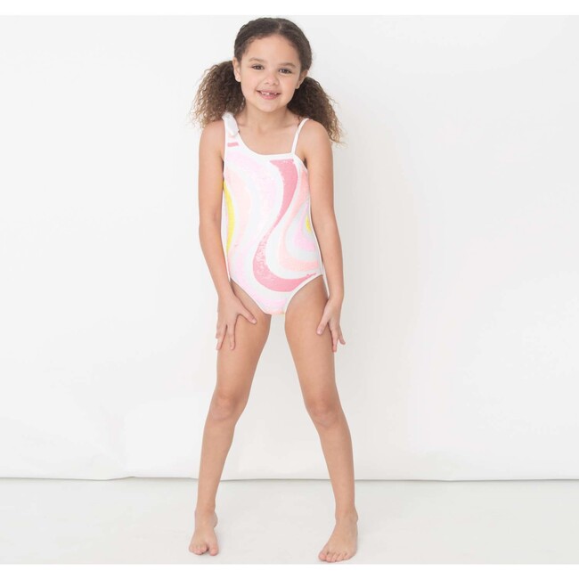 Flip Sequin One-Piece Swimsuit, Sherbert Swirl - One Pieces - 2