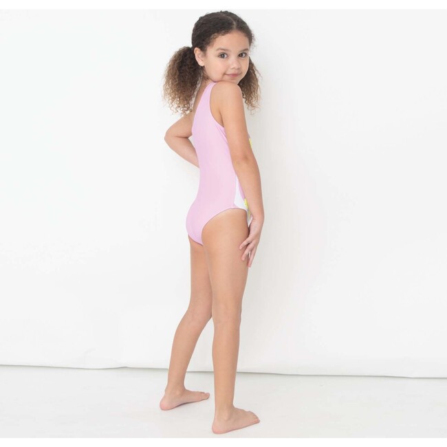 Flip Sequin One-Piece Swimsuit, Lilac Daisy Swirl - One Pieces - 3