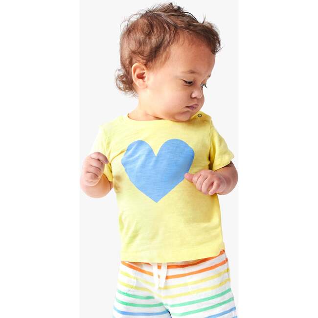 Baby Heart Tee, Banana/Cornflower - T-Shirts - 2