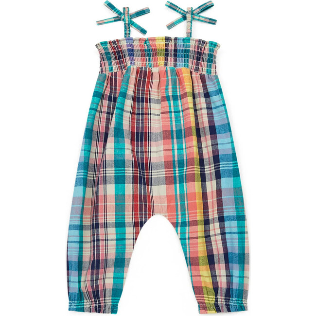 Madras Baby Jumpsuit, Blue - Jumpsuits - 2