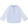 Edgar Mandarin Collar Shirt, Sky Blue - Shirts - 1 - thumbnail