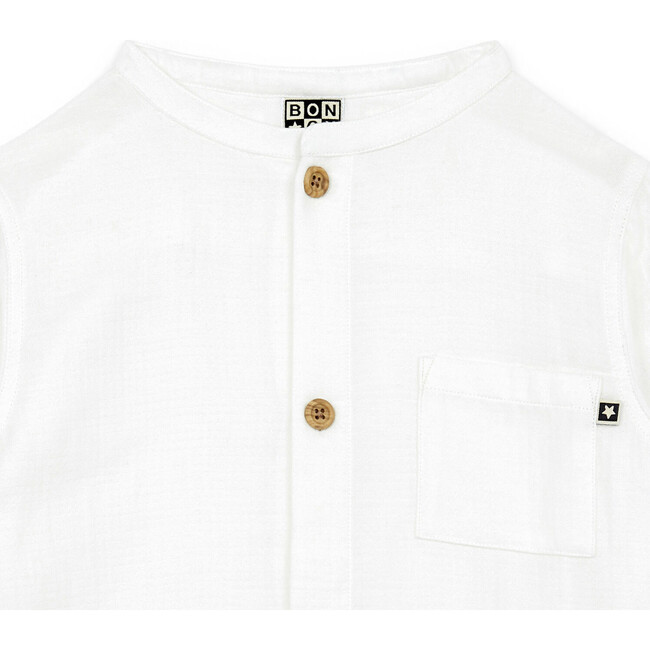 Painter Cream Shirt, White - Shirts - 3