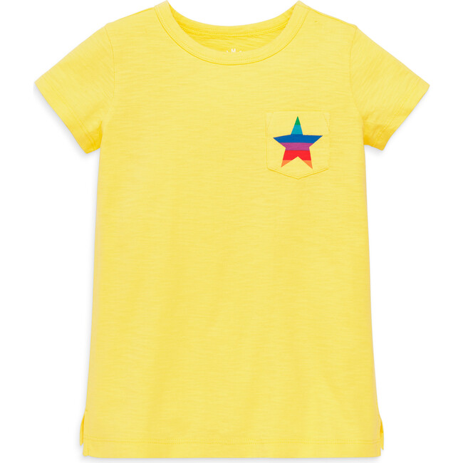 Short Sleeve Legging Tee In Rainbow Star, Banana/Rainbow Star - T-Shirts - 1