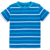 Baby Heathered Pocket Tee In Stripe, Blueberry Multi Stripe - T-Shirts - 1 - thumbnail