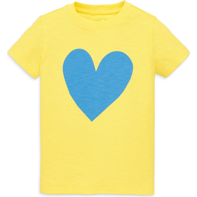 Heart Tee, Banana/Cornflower