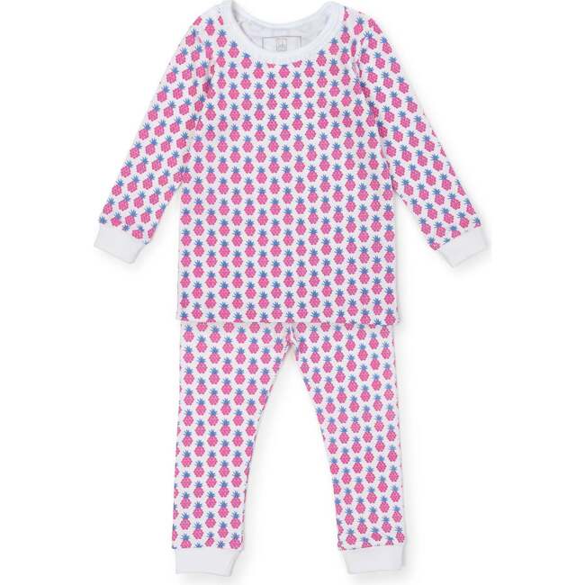 Ava Pajama Pant Set, Pink Pineapple - Pajamas - 1