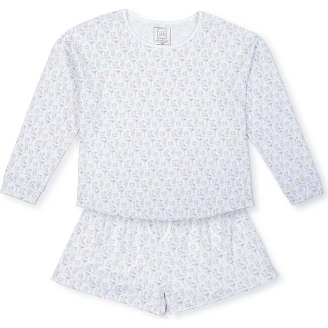 Women's Anna Long Sleeve Top Short Set, Summer Sips