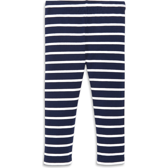 Capri Legging In Stripe, Navy/White Stripe - Leggings - 1