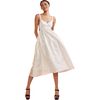 Women's Bonded Cutout Midi Dress, White - Dresses - 1 - thumbnail