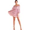 Women's Ella Foil Metallic Mini Dress, Metallic Blush - Dresses - 1 - thumbnail