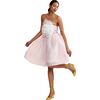 Women's Organza Flower Strapless Dress, Light Pink - Dresses - 1 - thumbnail