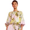 Women's Alice Swirling Smokey Motif Silk Blouse, Pink Floral - Blouses - 1 - thumbnail