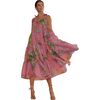 Women's Layla Linen Gathered Halter Neck Dress, Pink - Dresses - 1 - thumbnail